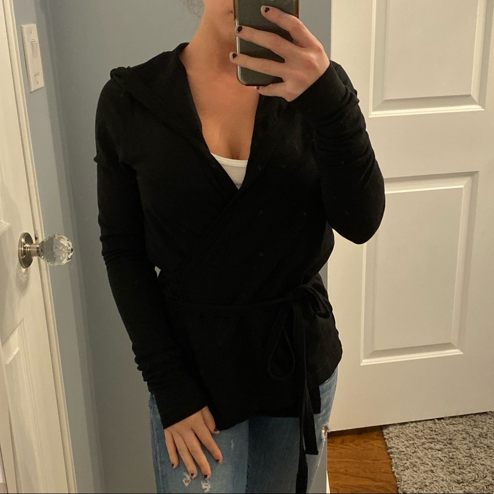 Hard Tail Forever Wrap Around Cardigan Black